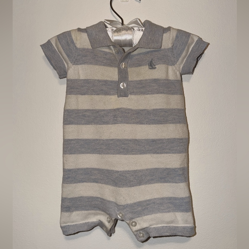 Striped Baby Blue Romper